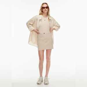 Wilfred Free Date Skirt Size 6 Cream High Waist A Line Mini Beige Neutral Spring